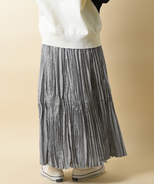 INTERPLANET(インタープラネット)の「ランダムプリーツロングスカート(スカート・レディース・ブルー/ブラック/ブルー系その他・FREE)」の8枚目の写真