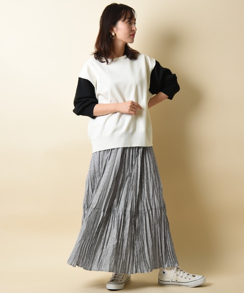INTERPLANET(インタープラネット)の「ランダムプリーツロングスカート(スカート・レディース・ブルー/ブラック/ブルー系その他・FREE)」の12枚目の写真