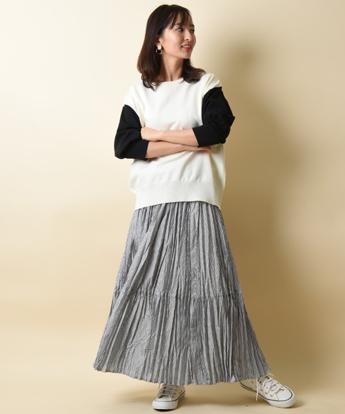 INTERPLANET(インタープラネット)の「ランダムプリーツロングスカート(スカート・レディース・ブルー/ブラック/ブルー系その他・FREE)」の9枚目の写真