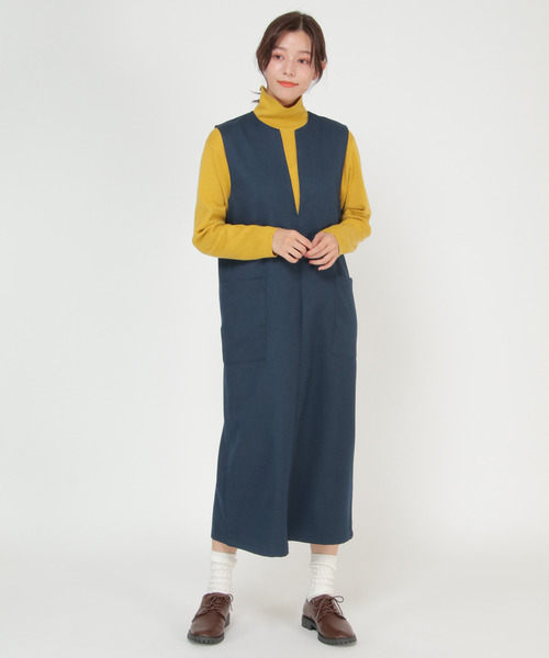 LBC（エルビーシー）の「深Vジャンスカ（ジャンパースカート・レディース・ブラック/ネイビー・M）」の5枚目の写真