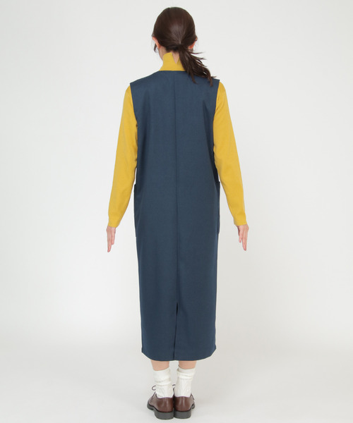 LBC（エルビーシー）の「深Vジャンスカ（ジャンパースカート・レディース・ブラック/ネイビー・M）」の9枚目の写真