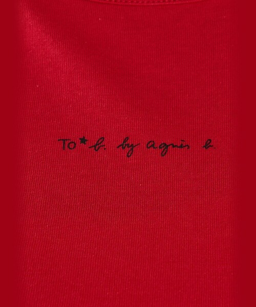 To b. by agnes b.(トゥービーバイアニエスベー)の「ミニロゴ プリント コットン タンクトップ(Tシャツ/カットソー・レディース・レッド・UNI)」の5枚目の写真