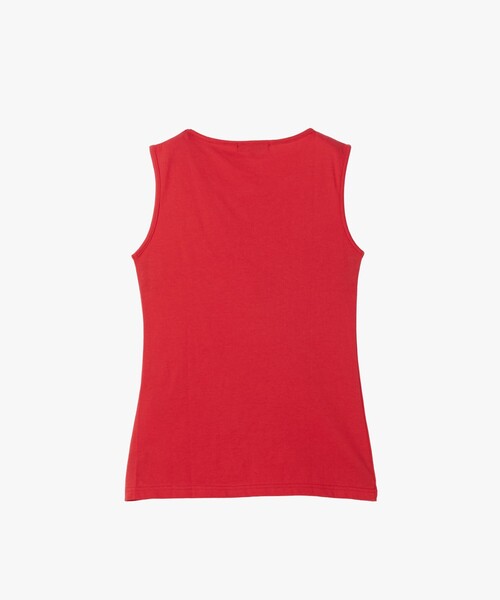 To b. by agnes b.(トゥービーバイアニエスベー)の「ミニロゴ プリント コットン タンクトップ(Tシャツ/カットソー・レディース・レッド・UNI)」の6枚目の写真