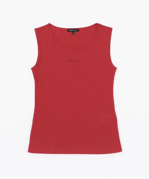 To b. by agnes b.(トゥービーバイアニエスベー)の「ミニロゴ プリント コットン タンクトップ(Tシャツ/カットソー・レディース・レッド・UNI)」の4枚目の写真