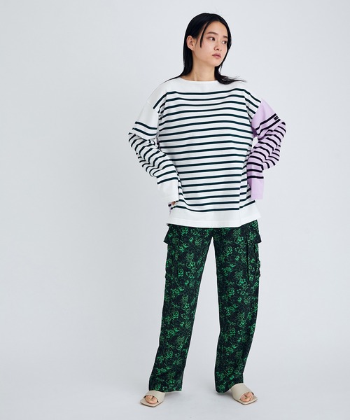 ADAM ET ROPE'（アダムエロペ）の「【G.F.G.S. for ADAM ET ROPE'】別注ボートネックボーダー（Tシャツ/カットソー・レディース・ピンク系その他/グリーン系その他/ブルー系その他4・FREE）」の4枚目の写真