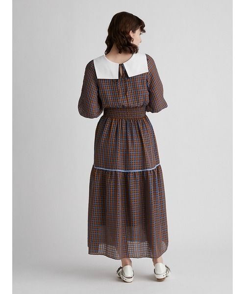 FURFUR（ファーファー）の「2wayビッグカラーチェックワンピース