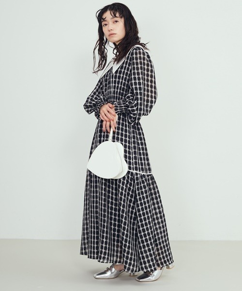 FURFUR（ファーファー）の「2wayビッグカラーチェックワンピース
