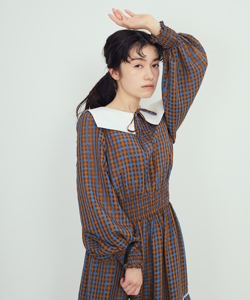 FURFUR（ファーファー）の「2wayビッグカラーチェックワンピース