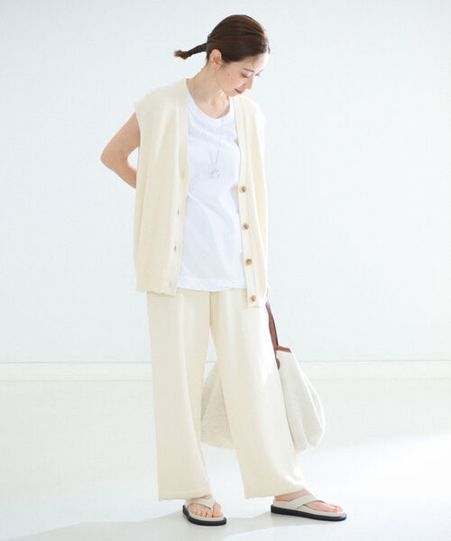 Demi-Luxe BEAMS（デミルクス ビームス）の「Demi-Luxe BEAMS / ニット ベスト（ベスト・レディース・ネイビー/オフホワイト・ONE SIZE）」の5枚目の写真