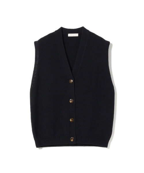 Demi-Luxe BEAMS（デミルクス ビームス）の「Demi-Luxe BEAMS / ニット ベスト（ベスト・レディース・ネイビー/オフホワイト・ONE SIZE）」の10枚目の写真