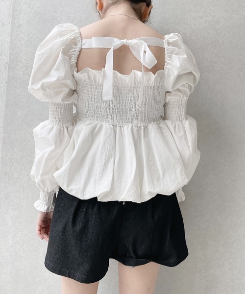 lilLilly(リルリリー)の「バルーンパフブラウス(シャツ/ブラウス・レディース・ホワイト/ブラック/ピンク・FREE)」の8枚目の写真