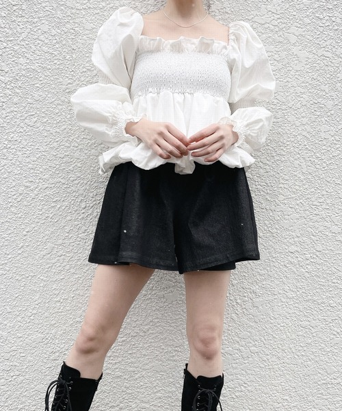 lilLilly(リルリリー)の「バルーンパフブラウス(シャツ/ブラウス・レディース・ホワイト/ブラック/ピンク・FREE)」の4枚目の写真