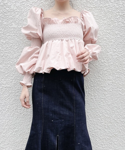 lilLilly(リルリリー)の「バルーンパフブラウス(シャツ/ブラウス・レディース・ホワイト/ブラック/ピンク・FREE)」の9枚目の写真