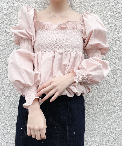 lilLilly(リルリリー)の「バルーンパフブラウス(シャツ/ブラウス・レディース・ホワイト/ブラック/ピンク・FREE)」の10枚目の写真