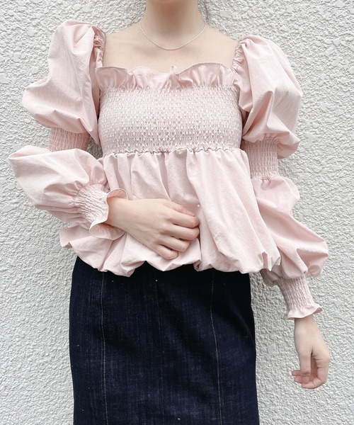 lilLilly(リルリリー)の「バルーンパフブラウス(シャツ/ブラウス・レディース・ホワイト/ブラック/ピンク・FREE)」の12枚目の写真