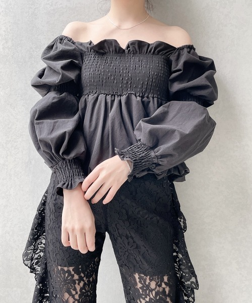 lilLilly(リルリリー)の「バルーンパフブラウス(シャツ/ブラウス・レディース・ホワイト/ブラック/ピンク・FREE)」の14枚目の写真