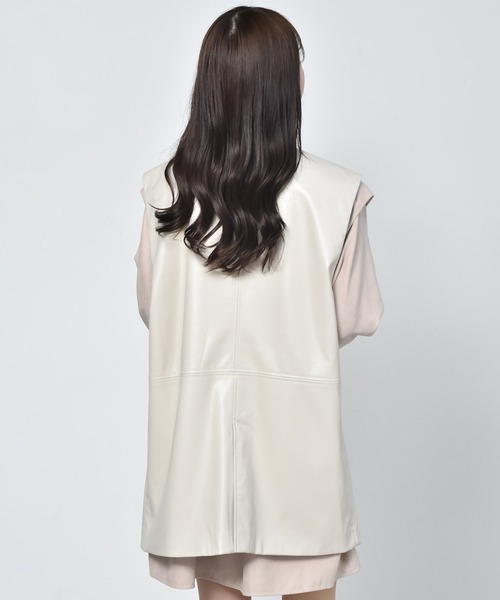 RETRO GIRL（レトロガール）の「フェイクレザーベスト（ベスト・レディース・アイボリー/ブラック/グリーン・FREE）」の21枚目の写真