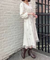 MAJESTIC LEGON | エンブロイダリーチュールワンピース(ワンピース)