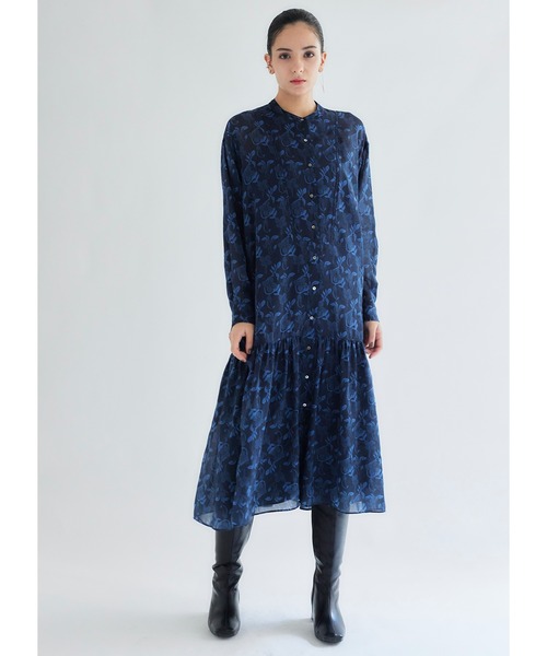Limue(リミュ)の「シルク混ティアードワンピース(シャツワンピース・レディース・ブラック/レッド/ブルー/ブラウン/イエロー・FREE)」の3枚目の写真