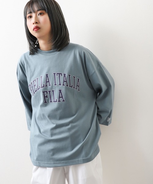 FILA（フィラ）の「【FILA】 カレッジロゴ7分袖Tシャツ（Tシャツ/カットソー・レディース・ホワイト/ブラック/サックスブルー・MEDIUM/LARGE/X-LARGE）」の3枚目の写真