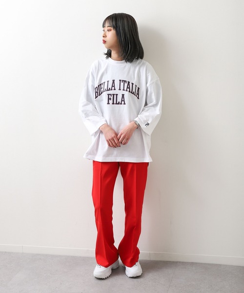 FILA（フィラ）の「【FILA】 カレッジロゴ7分袖Tシャツ（Tシャツ/カットソー・レディース・ホワイト/ブラック/サックスブルー・MEDIUM/LARGE/X-LARGE）」の4枚目の写真