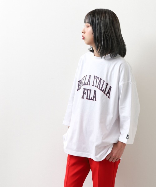 FILA（フィラ）の「【FILA】 カレッジロゴ7分袖Tシャツ（Tシャツ/カットソー・レディース・ホワイト/ブラック/サックスブルー・MEDIUM/LARGE/X-LARGE）」の7枚目の写真