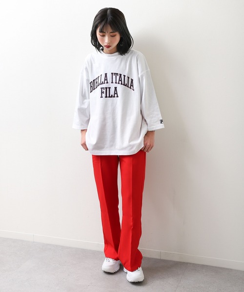 FILA（フィラ）の「【FILA】 カレッジロゴ7分袖Tシャツ（Tシャツ/カットソー・レディース・ホワイト/ブラック/サックスブルー・MEDIUM/LARGE/X-LARGE）」の5枚目の写真