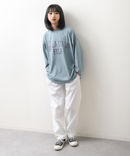 FILA（フィラ）の「【FILA】 カレッジロゴ7分袖Tシャツ（Tシャツ/カットソー・レディース・ホワイト/ブラック/サックスブルー・MEDIUM/LARGE/X-LARGE）」の13枚目の写真