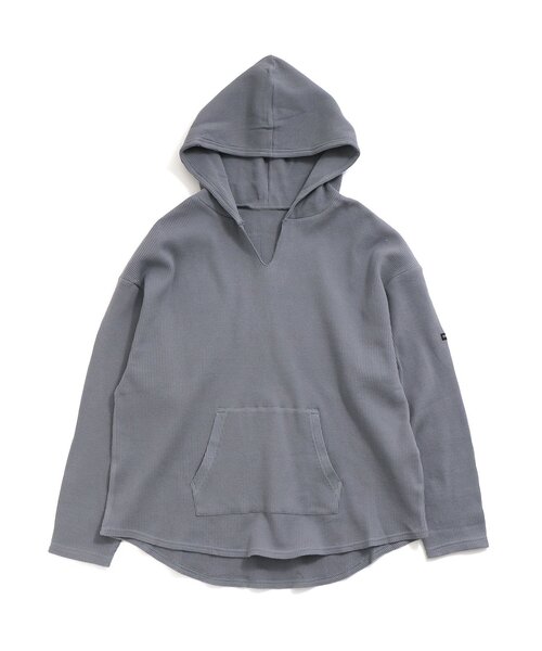 BREEZE by saori（ブリーズバイサオリ）の「WEB限定ワッフルパーカー(大人)【BREEZE by saori】（パーカー・レディース・ベージュ/ブルー・MEDIUM）」の2枚目の写真