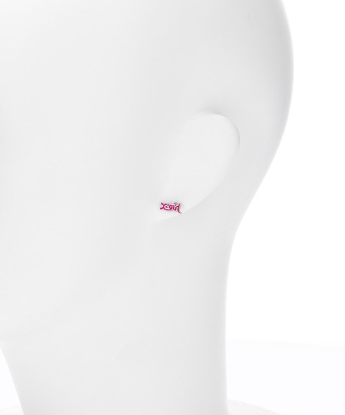 X-girl（エックスガール）の「MILLS LOGO EARRINGS（ピアス（両耳用）・レディース・ピンク/オレンジ/ライトグリーン・ONE SIZE）」の16枚目の写真