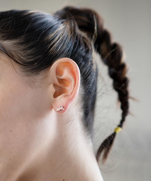 X-girl（エックスガール）の「MILLS LOGO EARRINGS（ピアス（両耳用）・レディース・ピンク/オレンジ/ライトグリーン・ONE SIZE）」の19枚目の写真