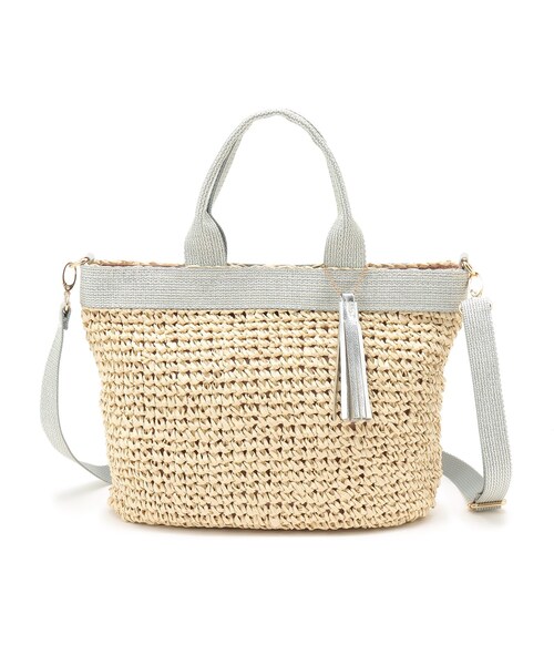 grove（グローブ）の「◆ペーパワイドテープタッセル2WAYトート（トートバッグ・レディース・シルバー/ガンメタ/ゴールド/ブラック系2・00）」の2枚目の写真