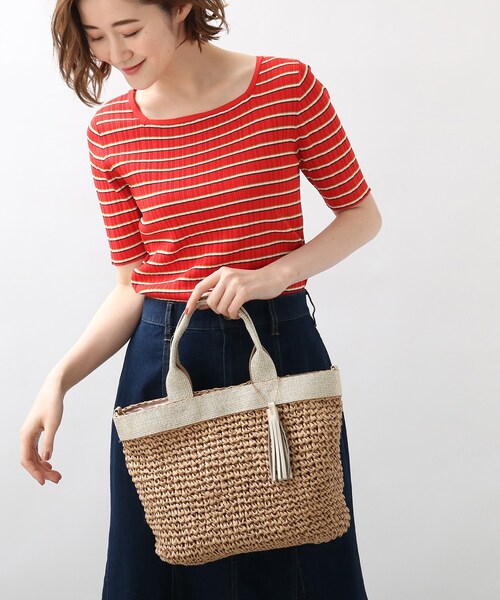 grove（グローブ）の「◆ペーパワイドテープタッセル2WAYトート（トートバッグ・レディース・シルバー/ガンメタ/ゴールド/ブラック系2・00）」の12枚目の写真