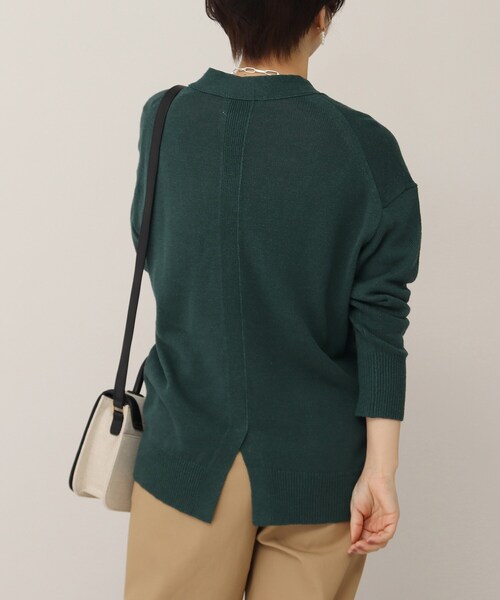 UNTITLED（アンタイトル）の「◆【otona MUSE掲載】バンブーリネンヘンプ バックスリットカーディガン【洗える】（カーディガン/ボレロ・レディース・ダークグリーン/ナチュラル/ネイビー・00/02/04/44/48）」の7枚目の写真