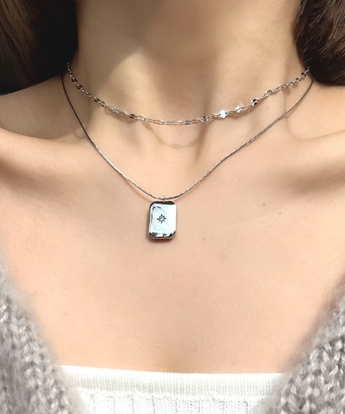 blackdia ocean(ブラックダイヤオーシャン)の「blackdia ocean サン&ジルコニアネックレス(ネックレス・レディース・シルバー/ゴールド/シルバー系その他/ゴールド系その他・FREE)」の3枚目の写真