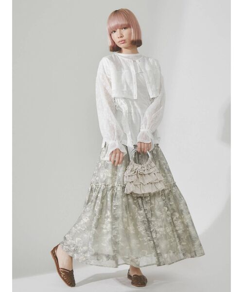 merry jenny（メリージェニー）の「サテンティアードbag（ハンドバッグ・レディース・ライトブルー/オレンジ/グリーン/アイボリー・FREE）」の12枚目の写真