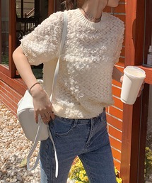 ※※【 5color 】シースルーフリルレースニットブラウス