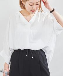 レーヨンストライプスキッパーブラウス