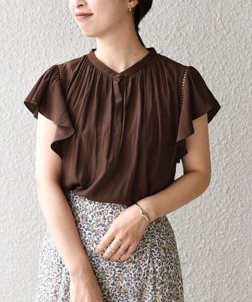 SHIPS - ＊ships＊ カッセンハシゴレースショートスリーブブラウス SHIPS（シップス）の「〈手洗い可能〉カッセンハシゴレース