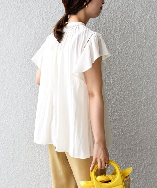 SHIPS - ＊ships＊ カッセンハシゴレースショートスリーブブラウス SHIPS（シップス）の「〈手洗い可能〉カッセンハシゴレース