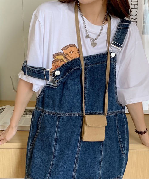 meJane（ミージェーン）の「デニムオーバーオールワイドパンツ（サロペット/オーバーオール・レディース・インディゴブルー・M/L）」の7枚目の写真