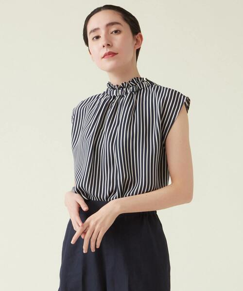 martinique（マルティニーク）の「martinique/ギャザーボウタイブラウス（シャツ/ブラウス・レディース・ホワイト/ネイビー/ドット・FREE）」の8枚目の写真