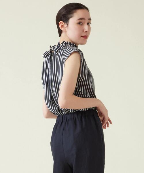 martinique（マルティニーク）の「martinique/ギャザーボウタイブラウス（シャツ/ブラウス・レディース・ホワイト/ネイビー/ドット・FREE）」の9枚目の写真