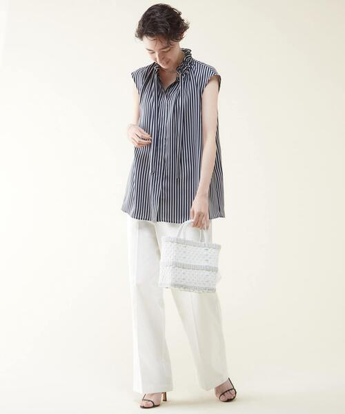 martinique（マルティニーク）の「martinique/ギャザーボウタイブラウス（シャツ/ブラウス・レディース・ホワイト/ネイビー/ドット・FREE）」の10枚目の写真