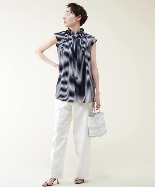 martinique（マルティニーク）の「martinique/ギャザーボウタイブラウス（シャツ/ブラウス・レディース・ホワイト/ネイビー/ドット・FREE）」の11枚目の写真