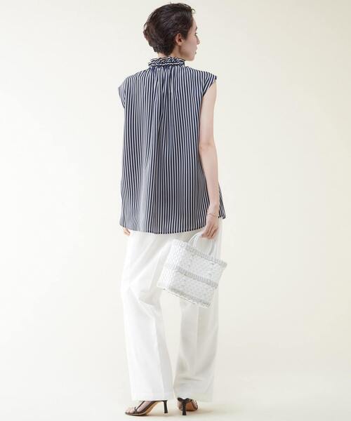 martinique（マルティニーク）の「martinique/ギャザーボウタイブラウス（シャツ/ブラウス・レディース・ホワイト/ネイビー/ドット・FREE）」の12枚目の写真