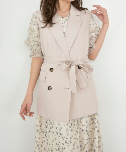 MAJESTIC LEGON（マジェスティックレゴン）の「ダブルボタンLadyジレ（ベスト・レディース・アイボリー/モカ・MEDIUM）」の5枚目の写真