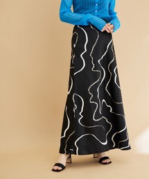 ADAM ET ROPE' | サテンプリントマーメイドスカート(スカート)