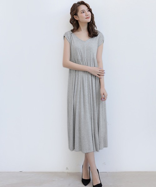 Doux Belle(ドゥーベル)の「ノンスリーブカットソーワンピース(ワンピース・レディース・ライトグレー/ブラック/ネイビー/グレー/レッド・FREE)」の6枚目の写真