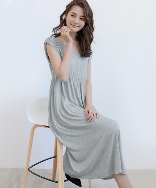 Doux Belle(ドゥーベル)の「ノンスリーブカットソーワンピース(ワンピース・レディース・ライトグレー/ブラック/ネイビー/グレー/レッド・FREE)」の7枚目の写真